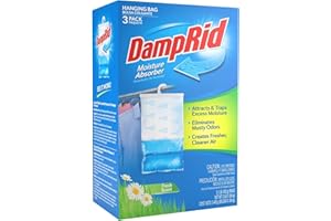 DampRid Lavender Vanilla Hanging Bag Moisture Absorber for Closets - Odor Eliminator - 3 pack (16oz. ea.); Traps Excess Moisture for Fresher, Cleaner Air