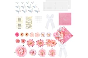 Brikabia Graduation Cap Decorations, 36PCS Cap Decorations for Graduation Included Faux Flowers 3D Butterflies, Letter Stickers, Glitter Paper, Satin Bow for DIY Grad Hat Topper