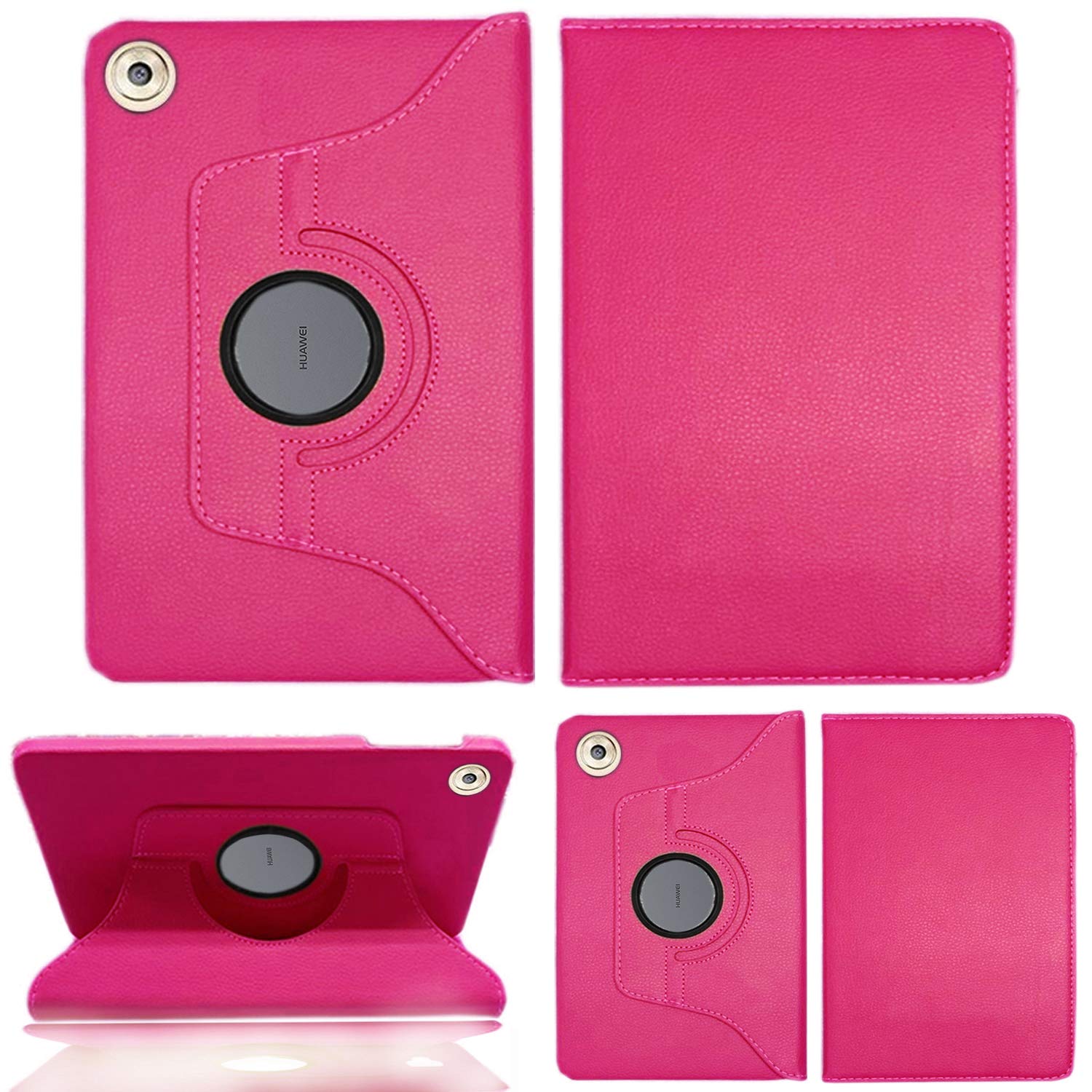 Huawei MediaPad M5 8.4 Case, Ultra Slim Lightweight PU Leather 360 Degree Rotating standing Cover for Huawei MediaPad M5 8 8.4 Inch 2018 Model Tablet (Pink)