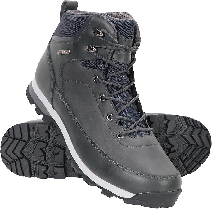 Mountain Warehouse Pilgrim Mens Leather Waterproof Outdoor Boots Full