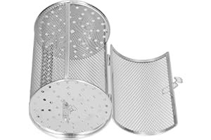 Aumotop Oven Cage, 360 Degree Rotatable Fryer Basket Stainless Steel Baking Tool Rotisserie Basket for Baking Nuts, Coffee Be