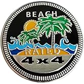 4 x 4 Metal Automotive Badge 3D Metal Emblems Round Emblem Decals Car Badge Decals Stickers Compatible with Jeep Wrangler Vehicles Trucks SUV (A)