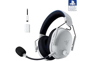 Razer BlackShark V3 Pro Wireless ANC Gaming Headset for PS5: Full Band Mic - 50mm Drivers - 2.4 GHz, Bluetooth, 3.5mm - Works with PC, Mac, Nintendo Switch, Smartphone - Long Battery Life - White