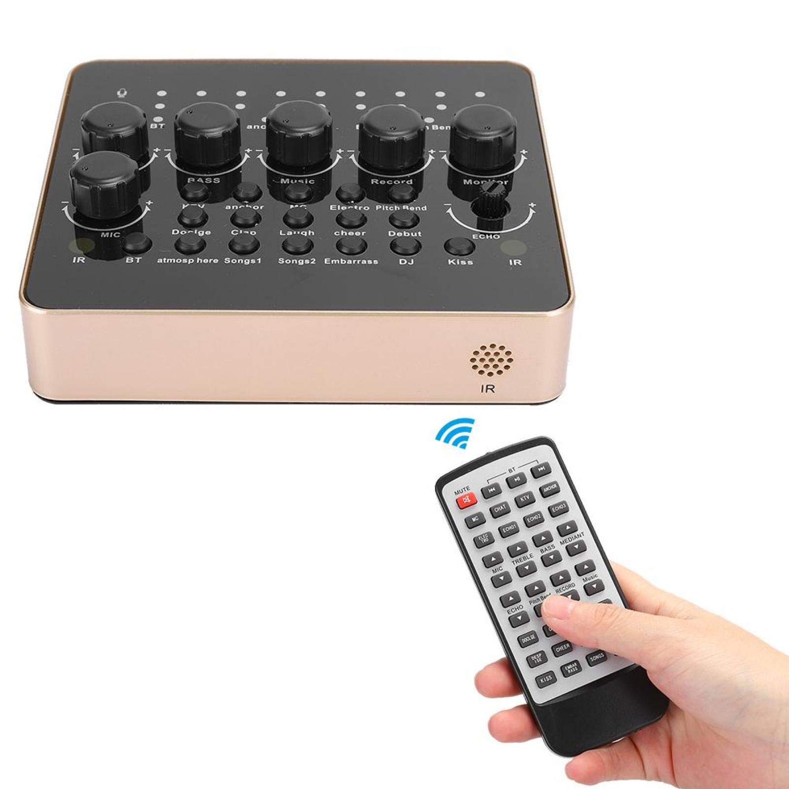 Labuduo Sound Mixer, USB Live Broadcast External Bluetooth Sound Processor, Sound Effect Processor for Mobile Phones Computer Voice Changer