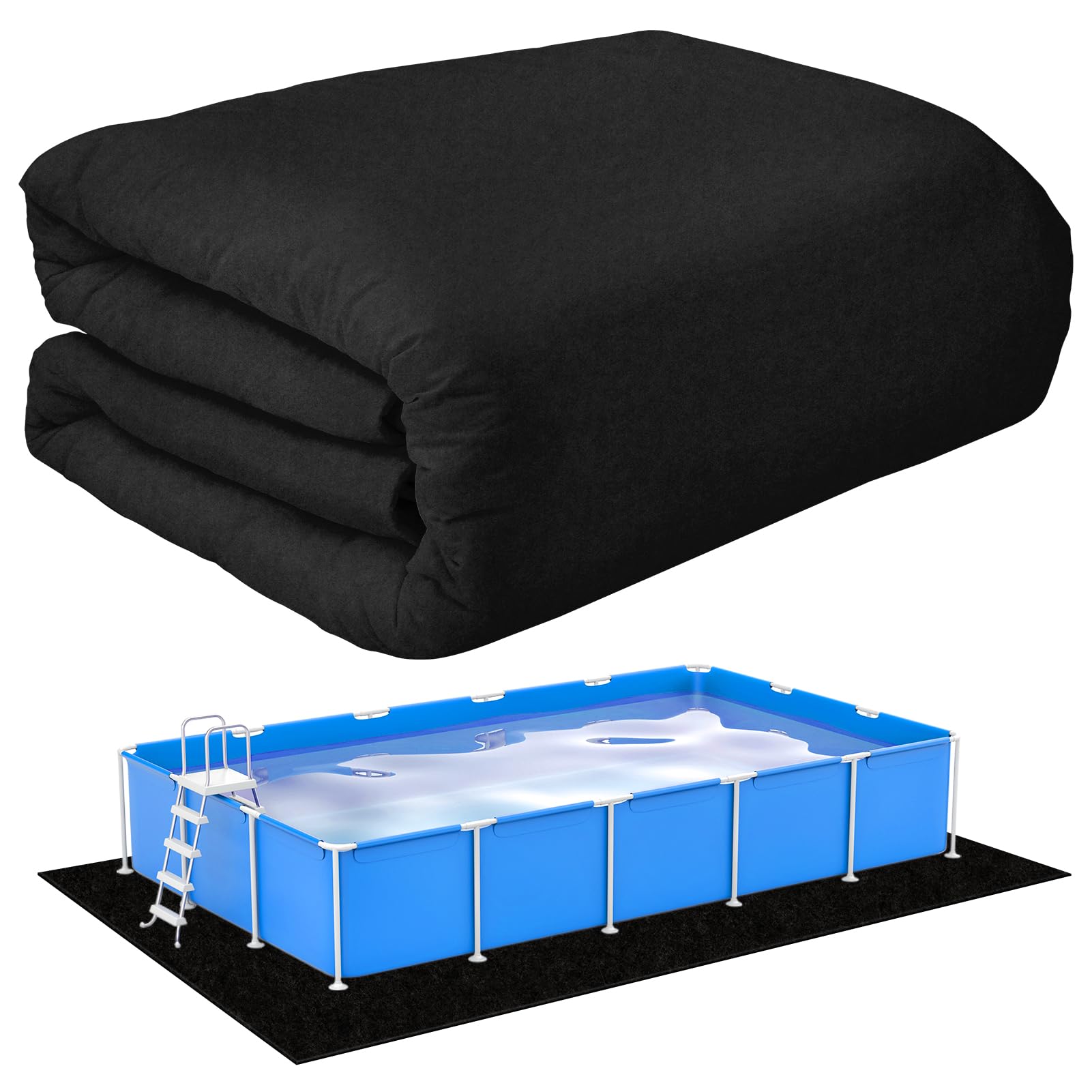 Photo 1 of 11 x 7.5ft Rectangular Pool Liner Pad for Above Ground Swimming Pools,Heavy Duty Pool Ground Mat Under Pool Pad,Pools Bottom Liner Protector to Prevent Puncture and Extend Liner Life
