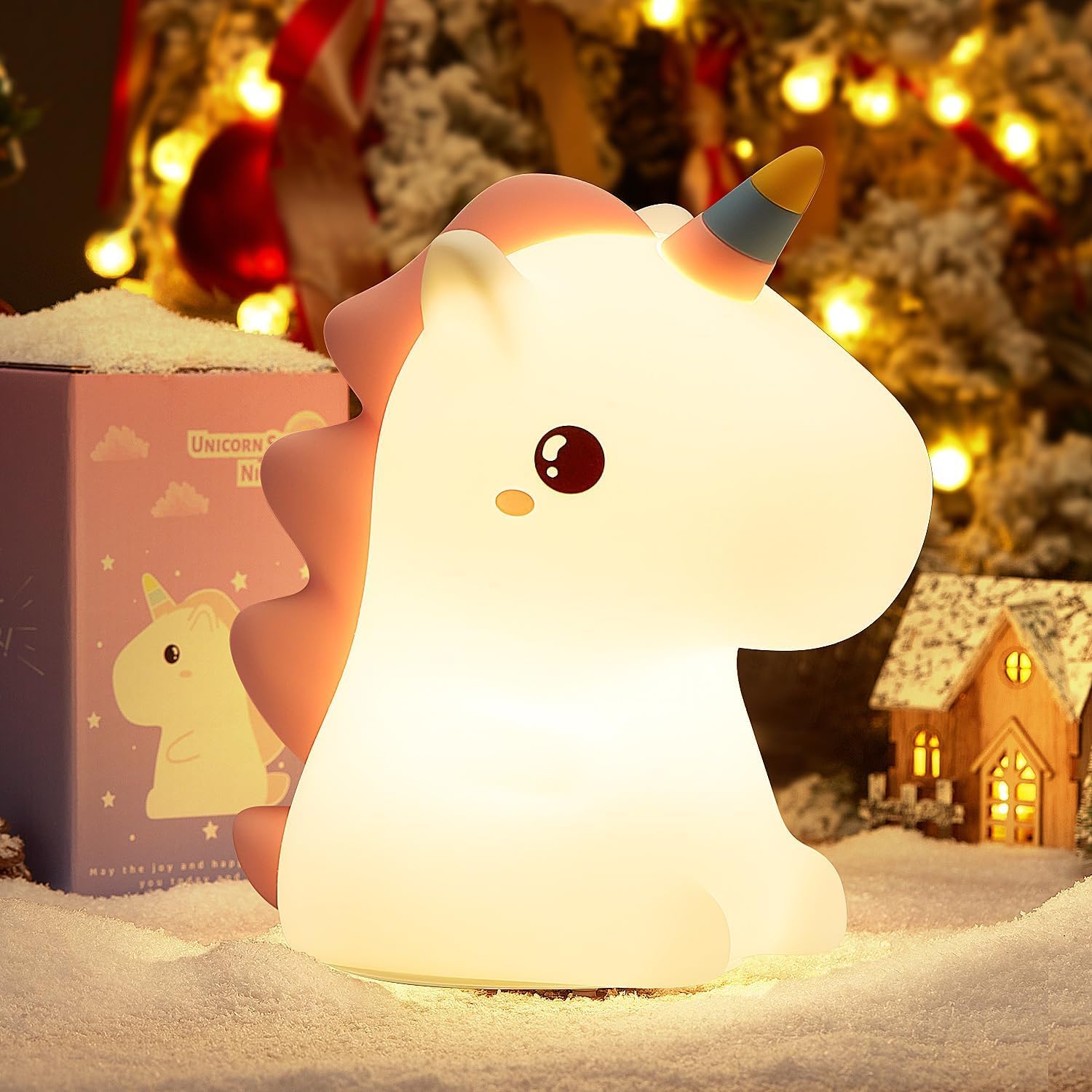 MiniWonders Acrylonitrile Butadiene Styrene Mini Wonders Unicorn Night Lamp for Girls | LED Bedside Lamp for Baby Room | Cute Nursery Light for Kids Bedroom | Decorative Unicorn Lamp for Babies, White 4