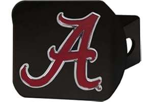 University of Alabama NCAA Black Metal Hitch Cover by FANMATS - Unique 3D Color Team Logo Molded Design – Easy Installation on Truck, SUV, Car or ATV - Ideal Crimson Tide Gift for Student/Alumni/Fan