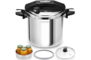 KOCH SYSTEME CS 8 Litre Pressure Cooker Stainless Steel, 3-in-1 Pressure Cooker, One-Hand Locking, 3 PSI Settings Pressure Ca