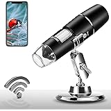 Wireless Digital Microscope 1X-1000X 1080P Handheld Portable Mini WiFi USB Microscope Camera with 8 LED Lights for iPhone/iPa