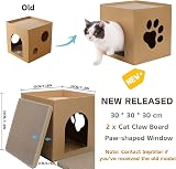 Septillar Cat Cardboard House with Scratcher Pads 30x30x30cm view 2