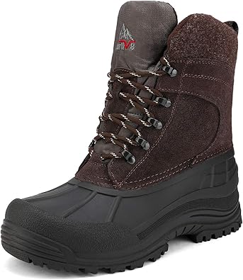 Nortiv 8 men's insulated waterproof hiking winter snow boots Clearance