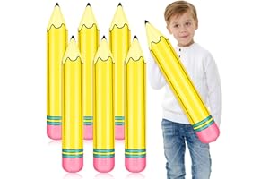 DENYLO PRO 6 Pieces 27 inch Giant Inflatable Pencils Dimensional Decoration Back to School Graduation Party Decoration for Back to School Classroom Garden Room Birthday Party Decorations