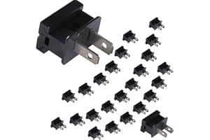 Aniai (25) Pack Vampire Plug, Slip and Slide Plug Add,Extension Cord Ends Male and Female, Replacement Electrical Plug 2 Prong, SPT-1 Wire (spt1 Male, Black)