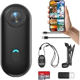 H7 64GB 1080P Thumb Action Camera, Mini Body Cameras with Magnetic Lanyard | Wearable Pocket Vlogging Camera, Small Portable Body Cam Helmet Cam for Work, Cycling, Travel, Pet Walking(64G)