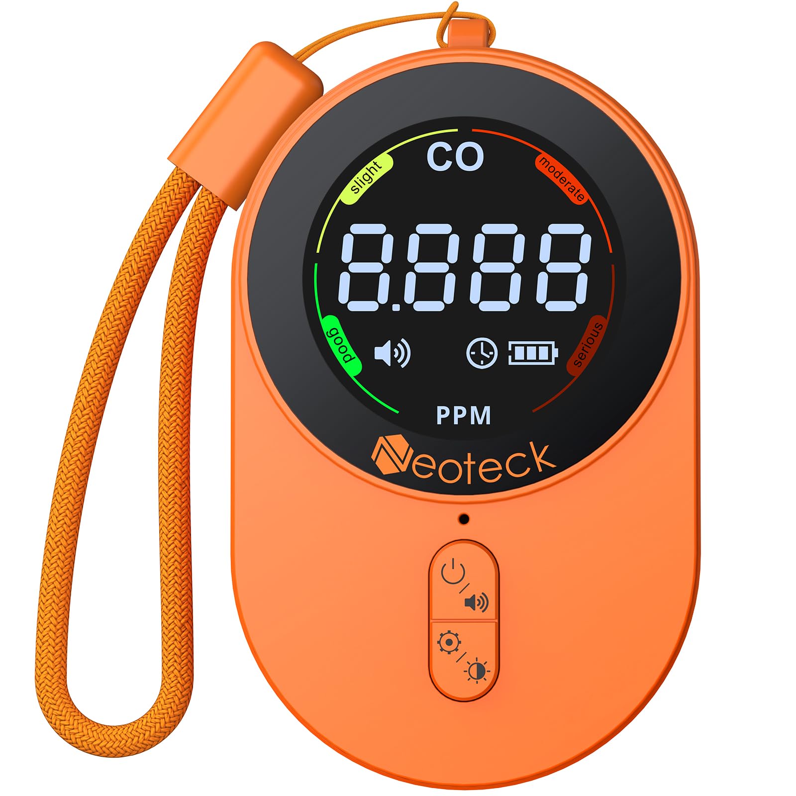 Neoteck Portable CO Detector 700mAh Rechargeable Carbon Monoxide Detector 1s Refresh with Adjustable Buzzer Alarm and Screen Prompt for Camping Caravanning Home Car