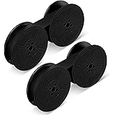 1/2 Inch 2 Pairs Universal Typewriter Ribbon, Vintage Typewriter Ink Ribbon Wide Black Ink Ribbon Twin Spool Typewriter Ribbon Twin Spool Replacement Black for Most Vintage Typewriter