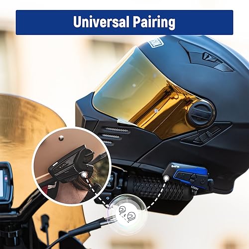 LEXIN B4FM Motorcycle Bluetooth Headset, 10 Riders Helmet