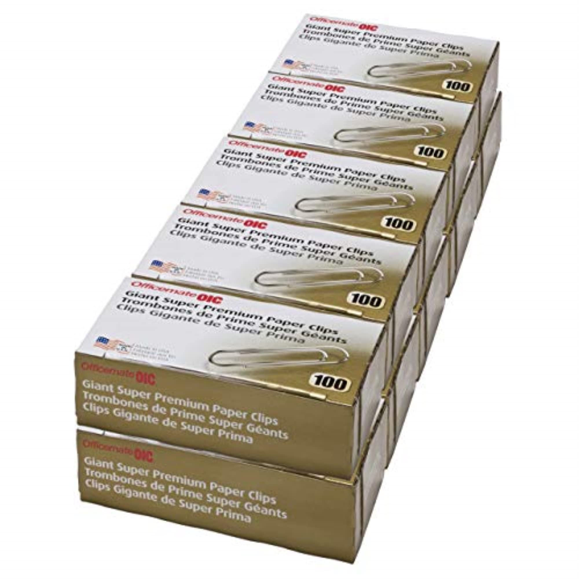 Officemate Super Premium Giant Paper Clips, 1,000 Clips (10 Boxes of 100 Each) (99907)