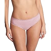 Natori Women's No-show Pima Cotton Bliss Girl Brief With Lace 156058, Lavender Frost, XXL