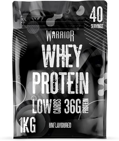 Warrior Whey Protein Powder Unflavoured 1kg High Protein Shake 36g