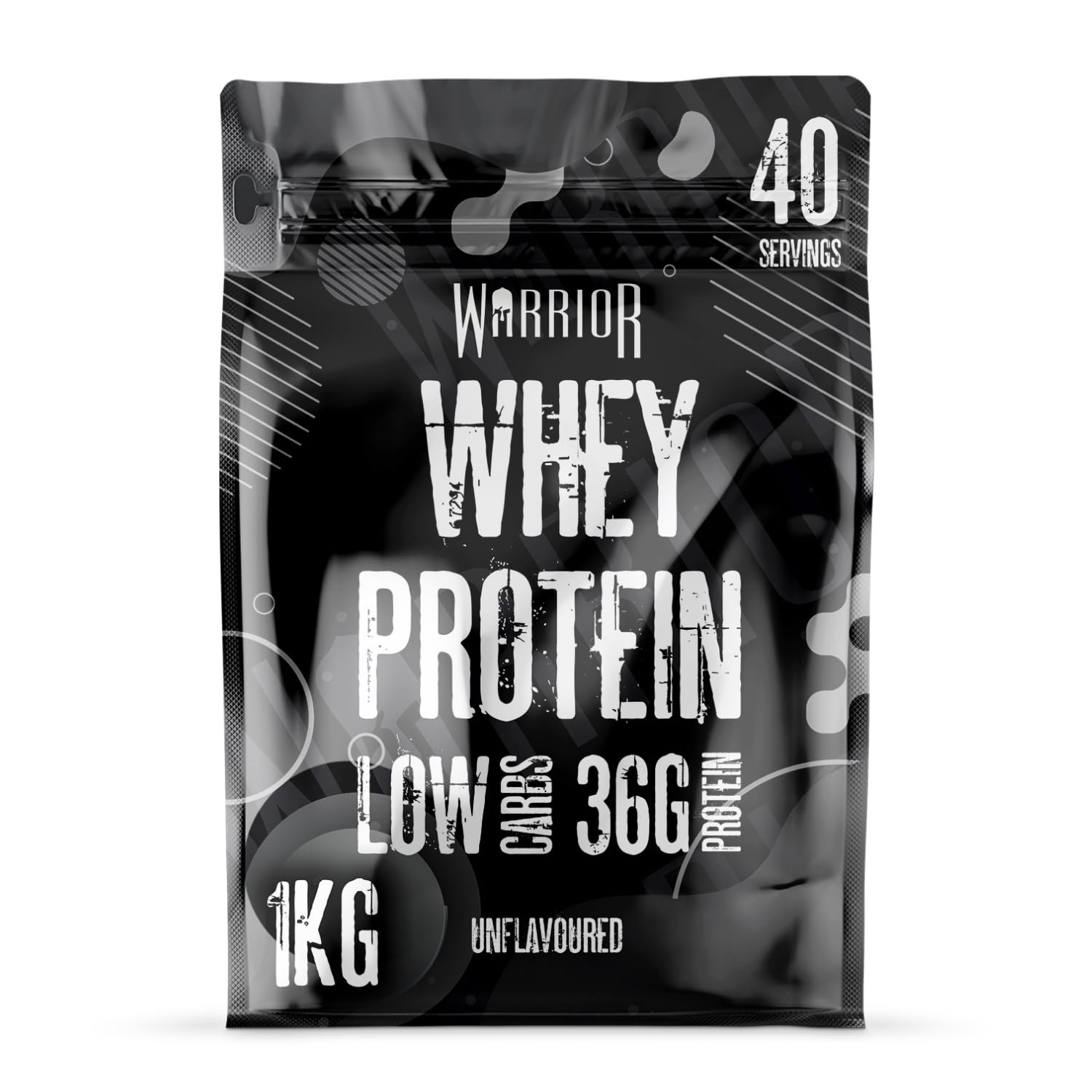 Warrior Whey Protein Powder | High Protein Shake up to 36g for Muscle Growth, Recovery & Lean Muscle | Low Carb, Low Fat, Low Sugar | Gym & Fitness Protein Supplement | Unflavoured 1kg