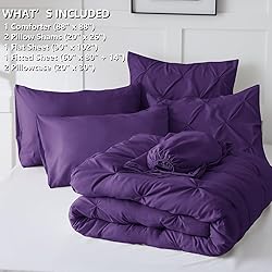 CozyLux Purple Comforter Set Queen - 7 Pieces