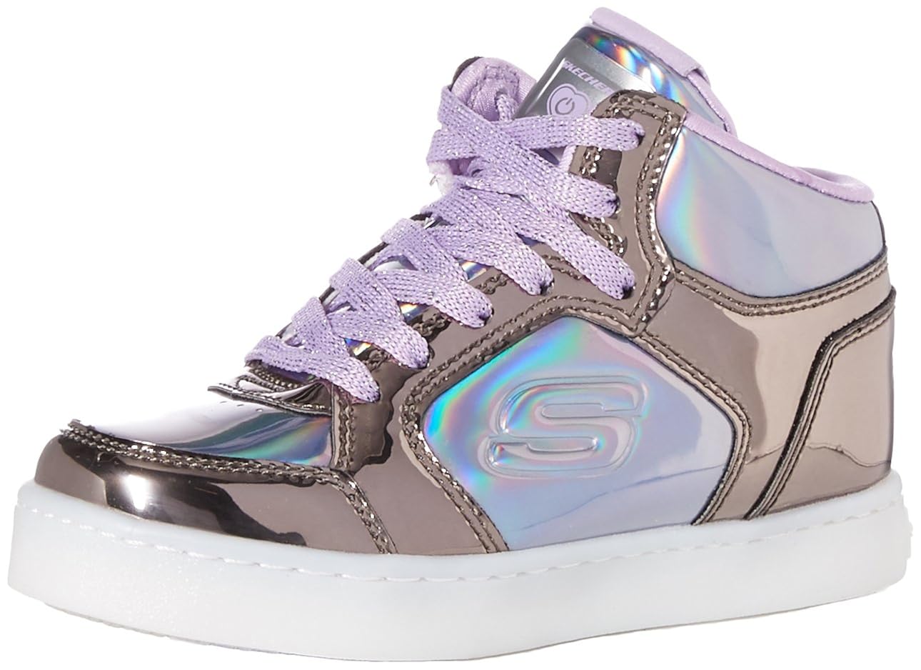 Skechers Girls' Energy Lights-Shiny Brights Hi-Top Trainers: Amazon.co ...