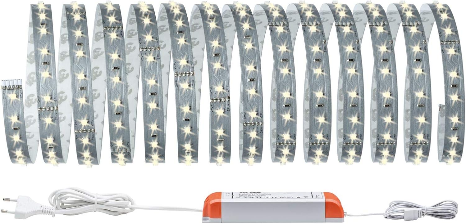 Paulmann 70604 Function MaxLED 500 Basisset 5m Warm White 33W 230/24V 75VA Silver, 5 meters