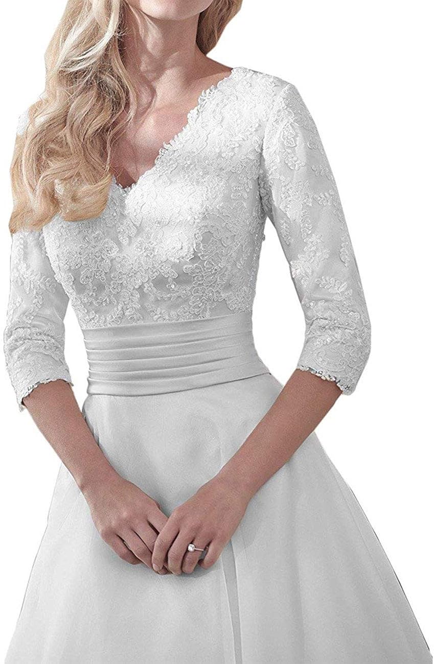 Lace Wedding Dress V Neck Bridal Dresses Aline Bridal Gowns Long Wedding Gowns at  Women’s Clothing store