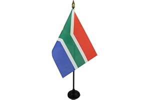 AZ FLAG - South Africa Table Flag 15x10 Cm - South African Mini Desk Flag 100% Polyester 4'' x 6'' - Office Flag with 25 Cm P