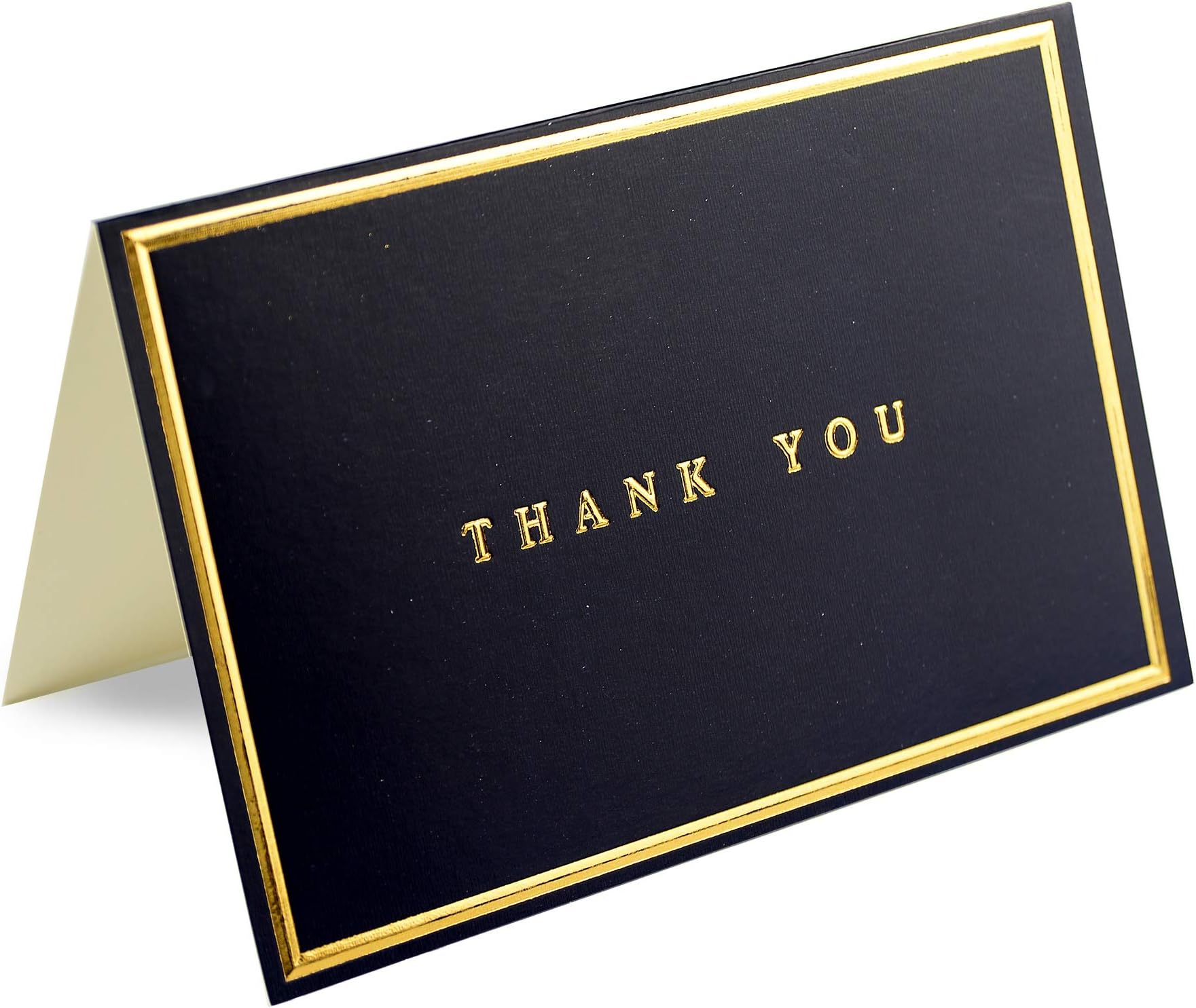 Carendale Thank You Cards with Envelopes and Seal Stickers - [4 x 6 inches] - Blank Card Inside - Dark Blue and Gold Foil Design - For Weddings, Baby Showers, Graduations - (36 Pack)