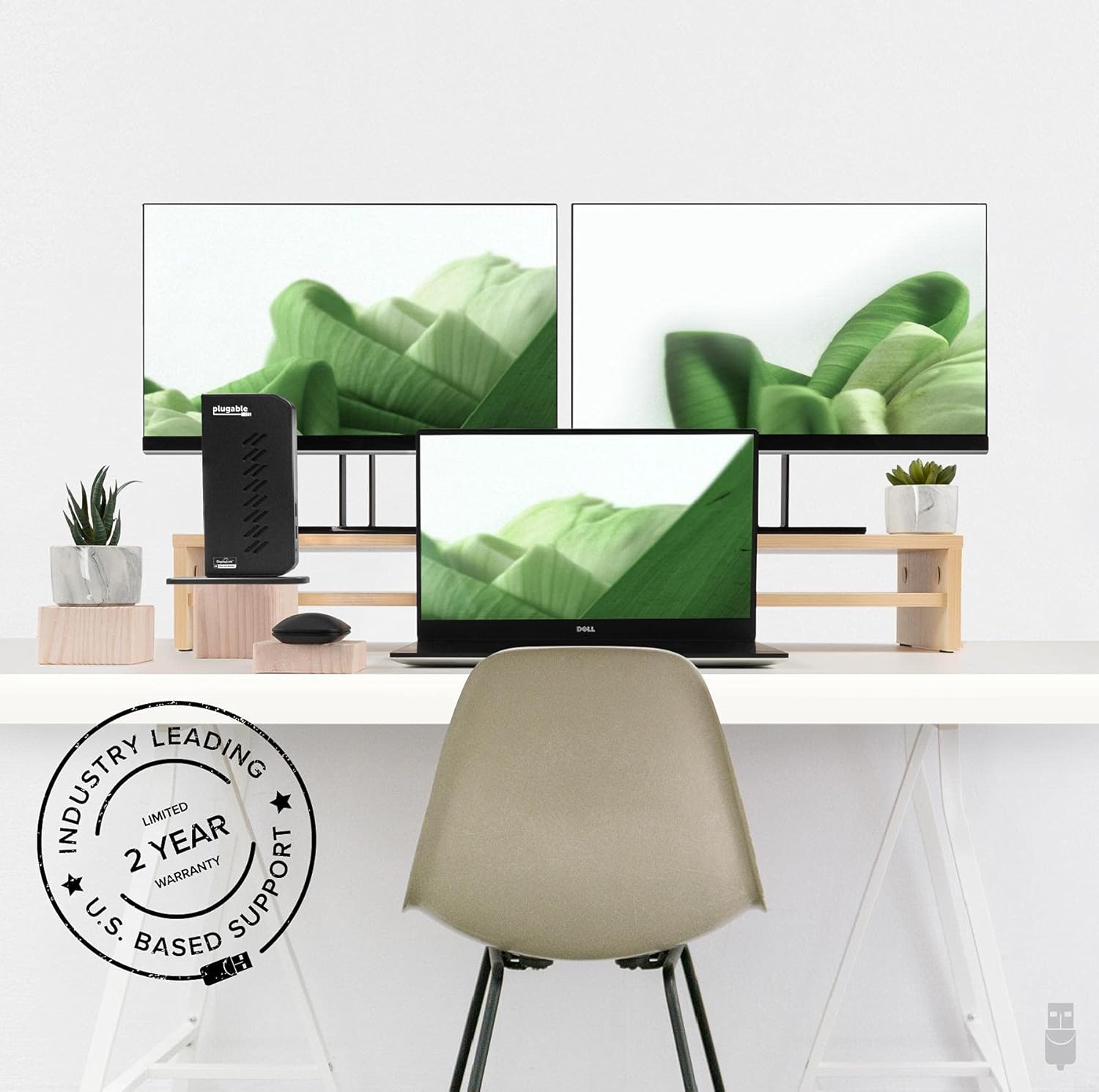 Plugable USB 3.0 and USB-C Dual 4K Display Docking Station with DisplayPort and HDMI for Windows and Mac (Dual 4K DisplayPort & HDMI, Gigabit Ethernet, Audio, 6 USB Ports) Vertical: Electronics