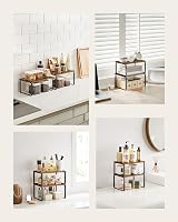 SONGMICS Spice Rack Set of 2 Expandable Cupboard Shelf Organiser Black Rustic view 6