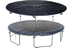 SIHAIAN 8 FT Trampoline Cover 8-16 Ft Trampoline Winter Cover, Easy to Install Trampoline Protective Cover, Waterproof Trampoline Covers, Anti-UV, Snow, Dust-Proof Trampoline Weather Cover Black
