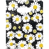 Joyhey 100 Count 13.7" x 17.7" Plastic Merchandise Bags, Shopping Retail Boutique Bags with Die Cut Handles - Black Daisy