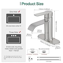 VOTON Brushed Nickel Bathroom Faucets, Single