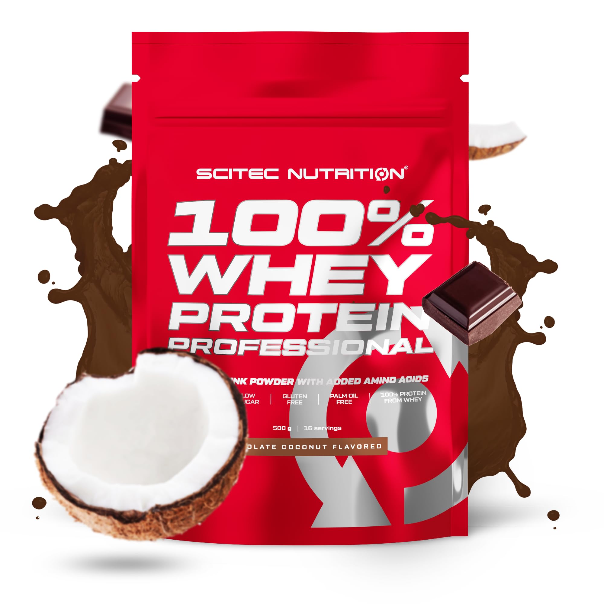 Scitec Nutrition 100% Whey Protein Professional – Enhanced with Extra Amino Acids & Digestive Enzymes – Gluten-Free – Palm Oil Free, 500 g, Chocolate-Coconut