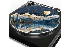 Doojoayie 12 Inch Blue Lake View Turntable Platter Mat Felt Anti Art Painting Rubber Accessories