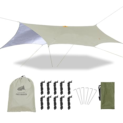 Free Soldier Camping Tarp 2 9m X 4m Double Sided Tent Uv Protection Multifunctional Ultra Light Waterproof Tent