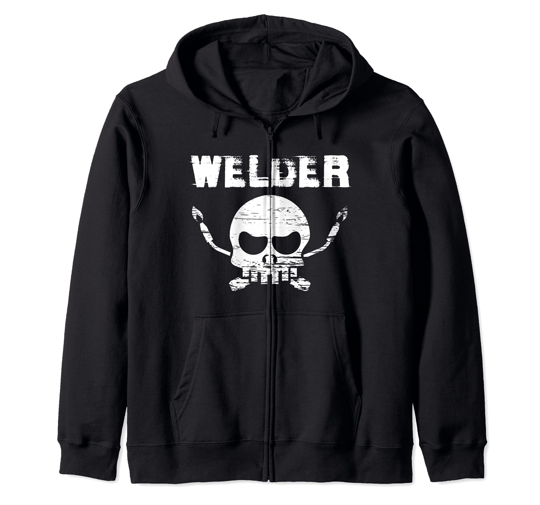 Skull Welder Engineer Fabrication Engineering Welding Zip Hoodie