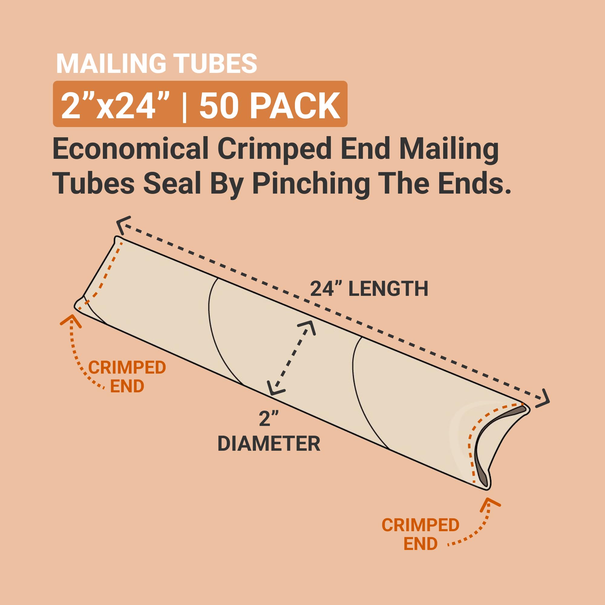 AVIDITI Cardboard Tubes with Foldable Ends, 24