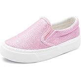 Toandon Toddler Girls Kids Sparkle Slip On Sneakers Loafers Age 2-10