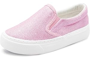 Toandon Toddler Girls Kids Sparkle Slip On Sneakers Loafers Age 2-10