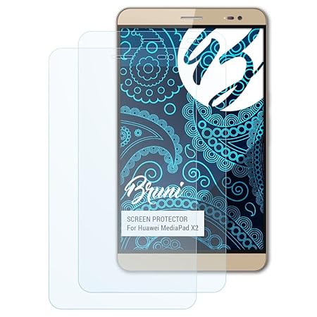Bruni Schutzfolie für Huawei MediaPad X2 Folie, glasklare Displayschutzfolie (2X)