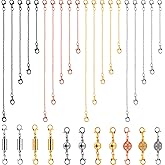 Honoson 31 Pcs Necklaces Bracelets Extender Set Includes 4 Colors Chain Extender 3 Style Magnetic Clasps Jewelry Locking Clasps Closures Lobster Clasp Connector for DIY Crafts Making Supplies