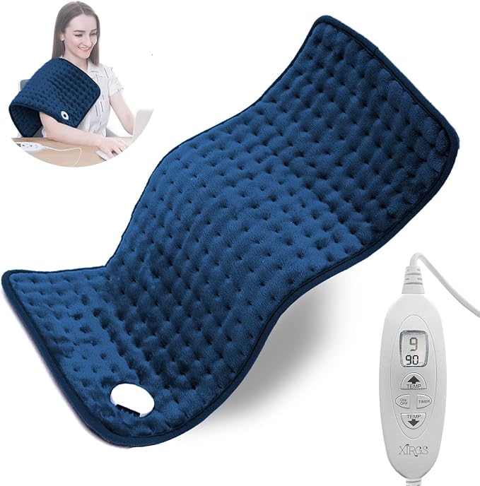 XIRGS Heating Pad, Electric Heating Pad for Back Cramps Neck Pain