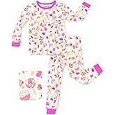babee Reshinee Bamboo Viscose Toddler Girls Kids Pajamas Unicorn Mermaid Pjs Long Sleeve Snug fit 12M-8Y 2pcs Soft Jammies
