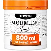 TERVYN White Modeling Paste 800ml 37.39 oz | High Density Acrylic Medium for Texture and Thickness,Ideal for 3D Canvas Painting, DIY Projects