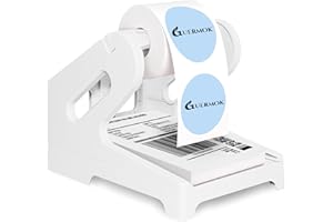 Guermok Thermal Shipping Label Holder for Rolls & Fan-Fold, Fragile Stickers for Shipping, Label Stand Desktop Printer Holder