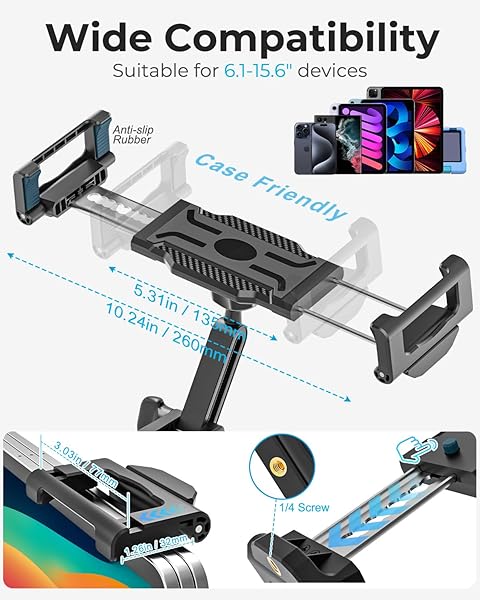 INSSKY TABLET PILLOW STAND WITH STORAGE LINER – LEATHERETTE, STABLE SUPPORT FOR 6.1-15.6 INCH DEVICES, WATERPROOF & FOLDABLE FOR SOFA/BED/FLOOR, FIT THICKNESS CASE FOR IPAD PRO/AIR/MINI, GALAXY TAB